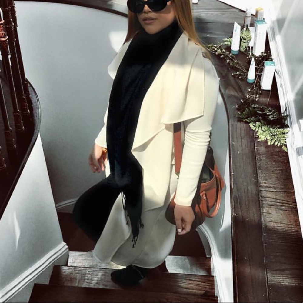 White Cream Belted Maxi Kimono